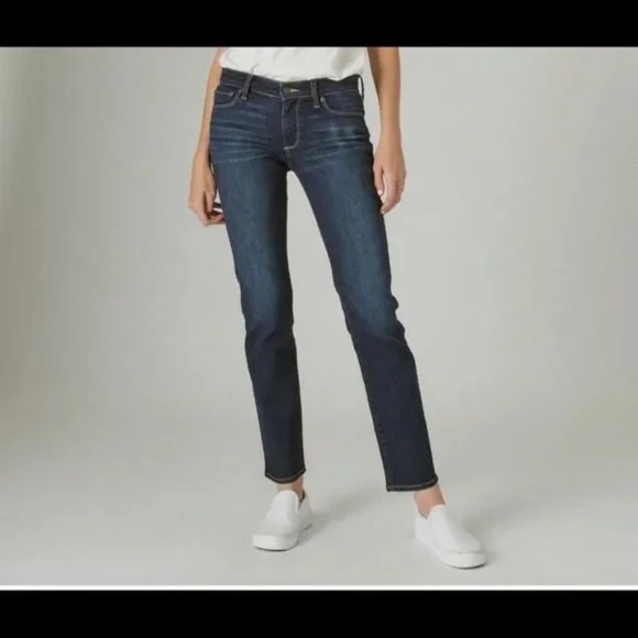 Lucky Brand Dark Wash Orta Premium Sweet Straight Ankle Jeans - Picture 2 of 10